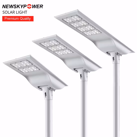 Nouveau lampadaire solaire tout-en-un LED en aluminium intégré étanche extérieur moderne à haute luminosité 30W 40W 60W 80W 100W