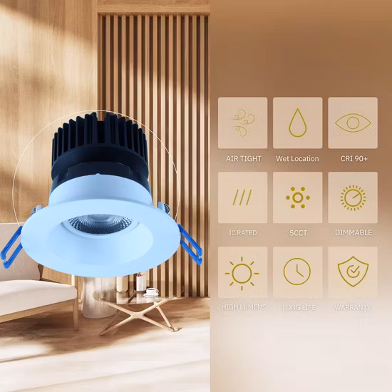 55mm Découpé Smart Salle De Bains Chambre Carré Rond LED Intérieur Panneau D'éclairage Commercial Encastré Downlight Plafond Encastré COB Spotlight Spot Down Light