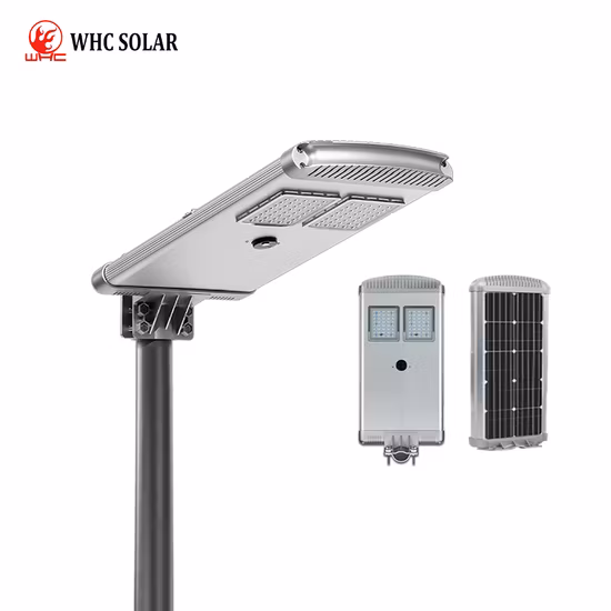 Meilleur prix de gros 100W 150W 200W 250W pont extérieur alimenté par l'énergie du panneau du capteur de mouvement d'inondation de la route mur de jardin extérieur à LED tout en un seul lampadaire solaire